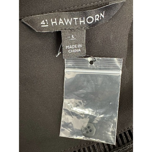 41 Hawthorne black long sleeves button blouse size large - Picture 4 of 13